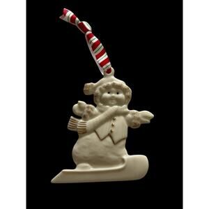 Lenox Xmas Skating Snowman Ornament Merrily Yours Personalized Blank 3.5"